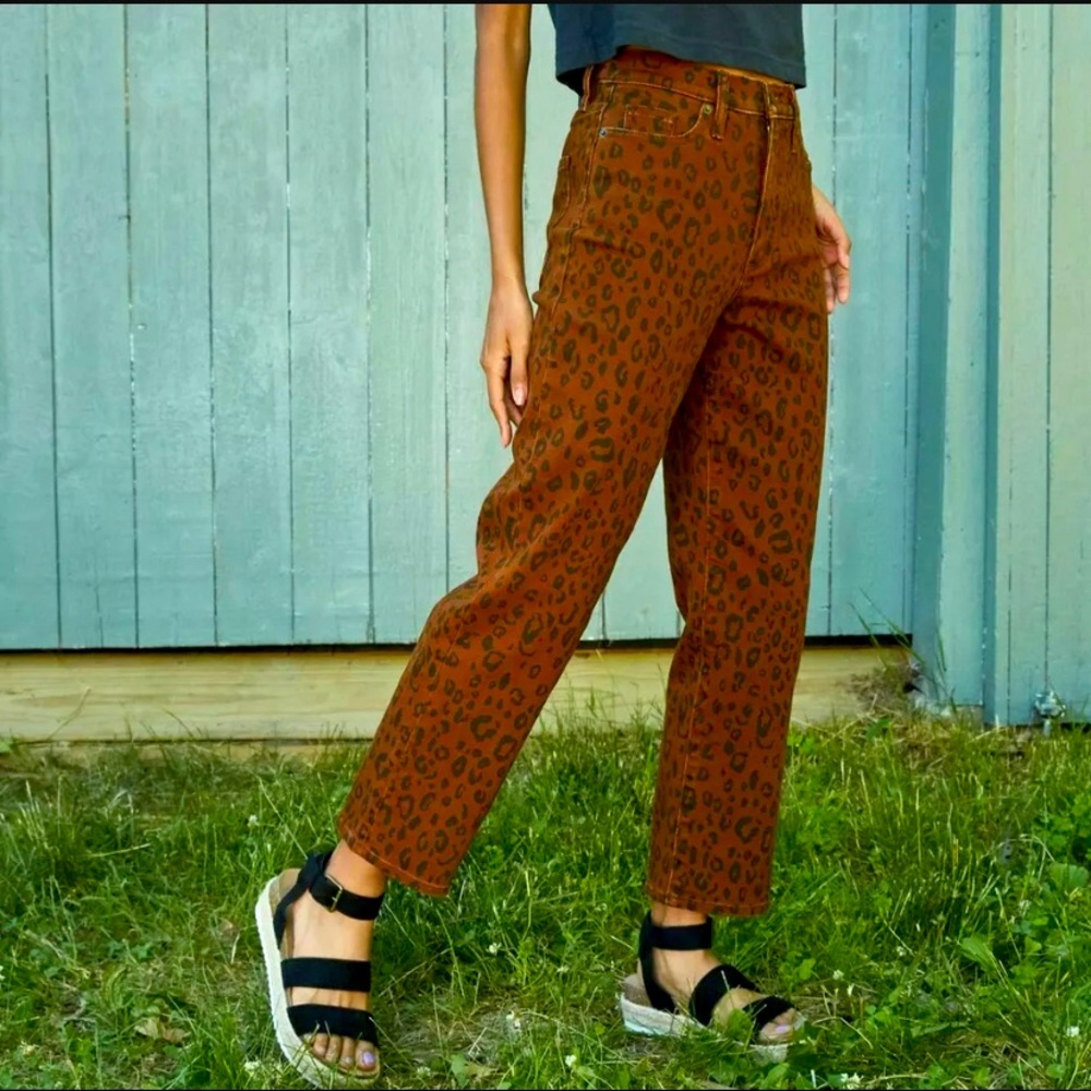 Universal Thread High-Rise Cropped Vintage Straight Jeans (Leopard Brown) NWT